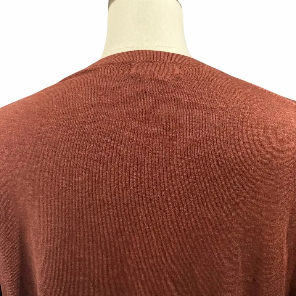 Banana Republic Men's Brown Silk Cashmere Blend V-Neck Sweater Sz XL Luxury Cozy